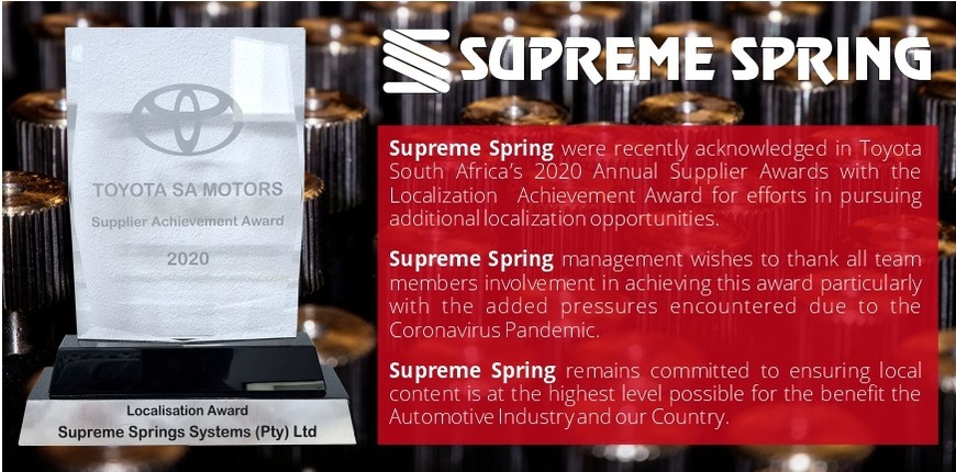 Supreme Spring Toyota Annual Supplier Awards